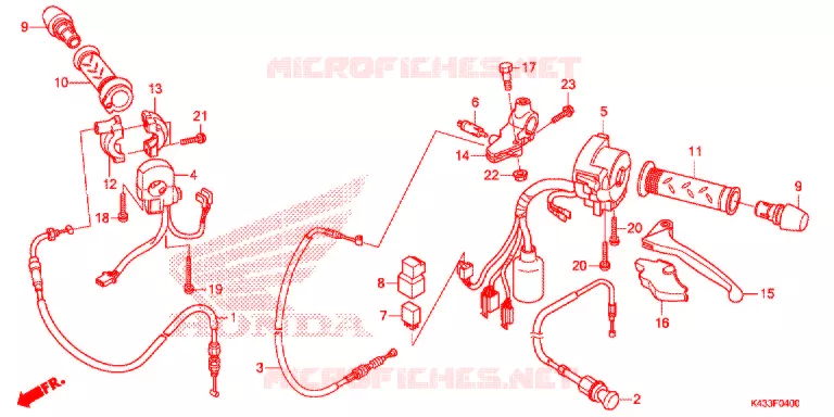 LEVIER DE GUIDON - CABLE - COMMODO Honda MOTO 160 CBF 2018  CBF160MH
