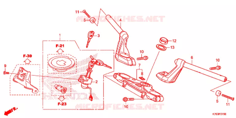 GUIDON - TE DE FOURCHE Honda MOTO 190 CB 2017  CBF190WHG