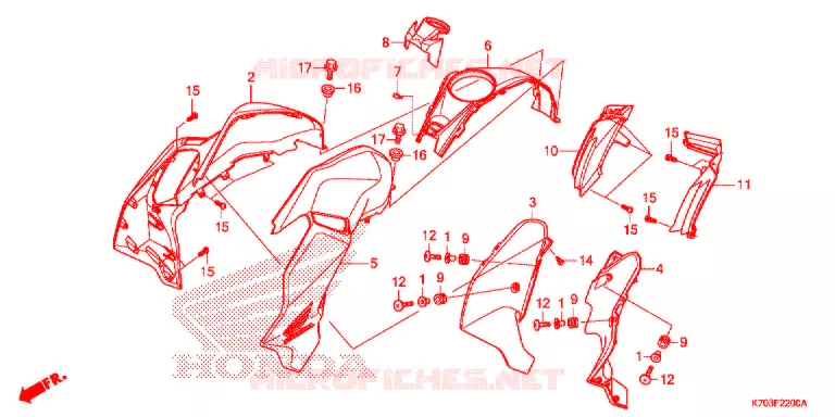 OUIES DE RADIATEUR Honda MOTO 190 CB 2020  CBF190WHG