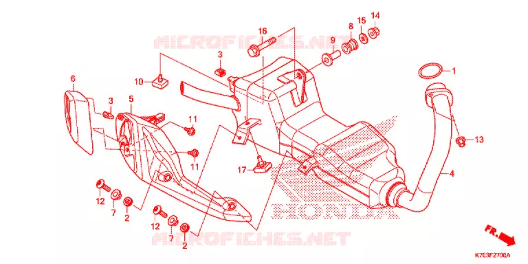 SILENCIEUX D'ECHAPPEMENT Honda MOTO 190 CB 2017  CBF190WHG