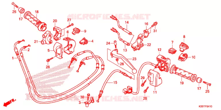 LEVIER DE GUIDON - CABLE - COMMODO Honda SCOOTER 110 ZOOMER 2018  ACG110CBTJ