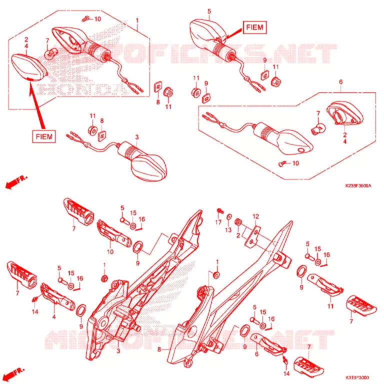 CLIGNOTANT (FIEM) Honda MOTO 110 CD 2016  CB110C2G