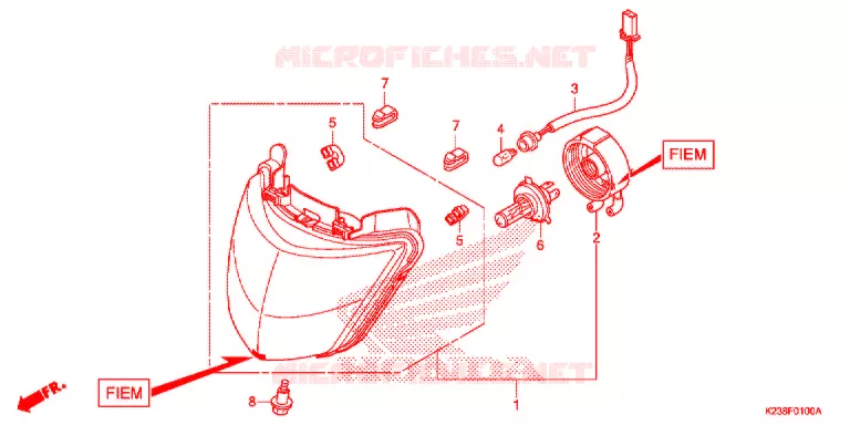 PHARE (FIEM) Honda MOTO 110 CD 2016  CB110C2G