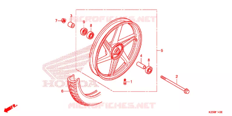 ROUE AVANT (MOULURE) Honda MOTO 110 CD 2016  CB110C2G