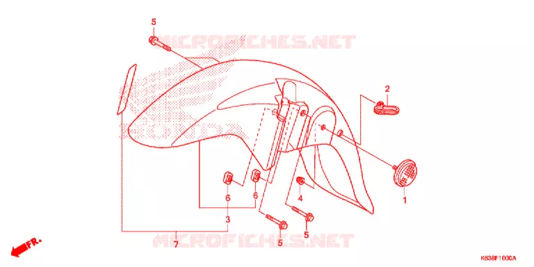 GARDE BOUE AVANT Honda MOTO 110 CD 2017  CB110C2MH