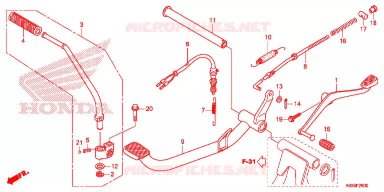 PEDALE - KICK (1) Honda MOTO 110 CD 2017  CB110C2MH
