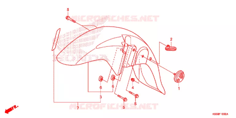 GARDE BOUE AVANT Honda MOTO 110 CD 2017  CB110C2MH
