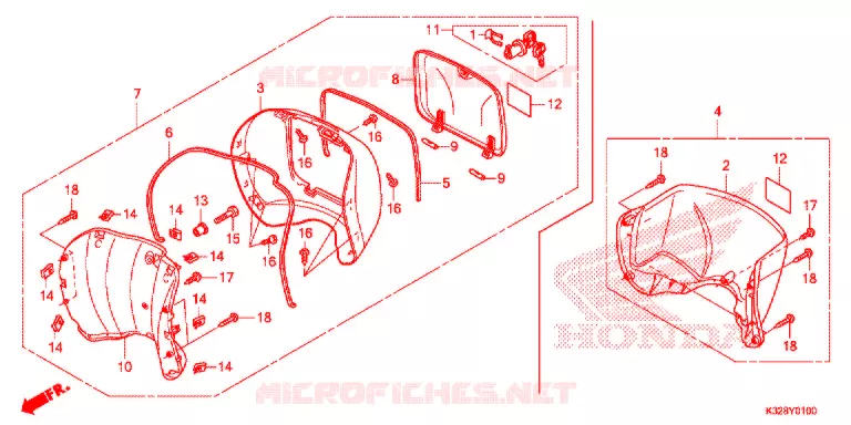 BOITE INTERIEURE CREMAILLERE Honda SCOOTER 110 ACTIVA 2014  SCV110HE