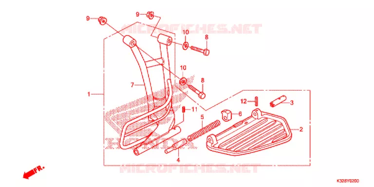 ENSEMBLE MARCHE PIEDS Honda SCOOTER 110 ACTIVA 2017  SCV110HF