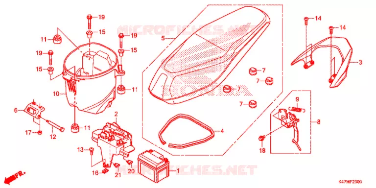 SELLE Honda MOTO 125 DASH 2019  AFP125CSFK