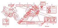 ETIQUETTE DE PRECAUTIONS (CBF1505/M5/6/M6/7/M7/M9/MA) pour Honda CBF 150 UNICORN de 2009