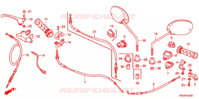 LEVIER DE GUIDON - CABLE - COMMODO Honda MOTO 125 BIZ 2009  BC1259