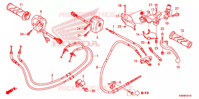 LEVIER DE GUIDON - CABLE - COMMODO Honda SCOOTER 150 VARIO 2020  ACB150CBTK