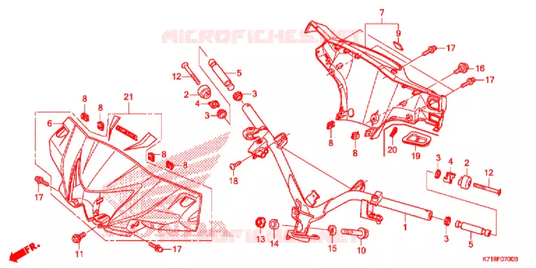 GUIDON - CARENAGE Honda MOTO 110 WAVE 2018  AFS110MCSJ_S