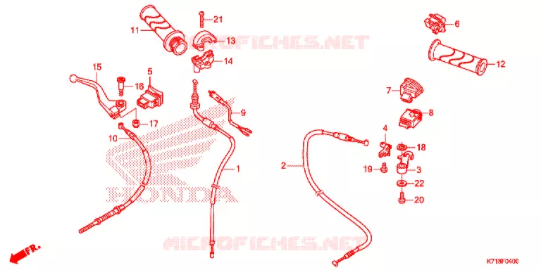 LEVIER DE GUIDON - CABLE - COMMODO Honda MOTO 110 WAVE 2019  AFS110MDK