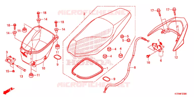 SELLE Honda MOTO 125 WAVE 2019  AFS125MCSK