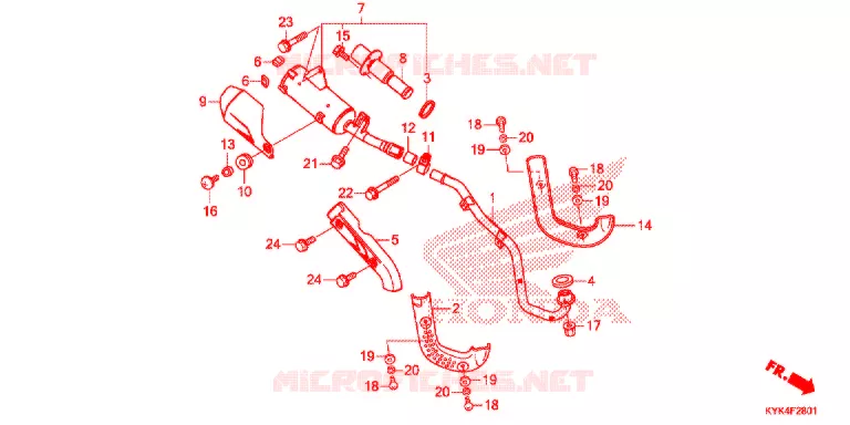 SILENCIEUX D'ECHAPPEMENT (CRF110F'19-) Honda MOTO 110 CRF 2020  CRF110FL