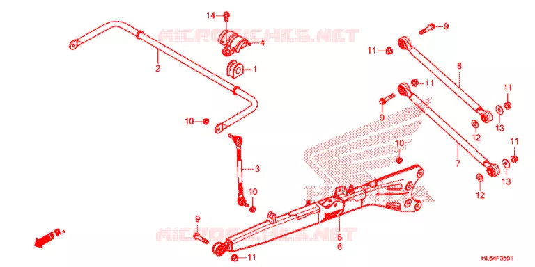 TRIANGLES - BARRE ANTI ROULIS (SXS1000S2X) Honda ATV 1000 TALON 2019  SXS1000S2XK