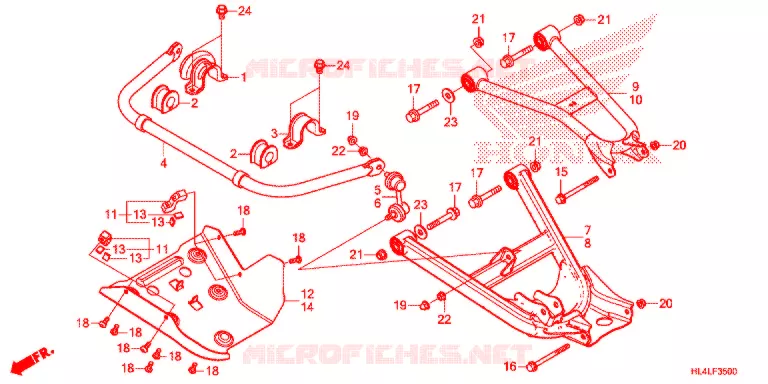 TRIANGLES - BARRE ANTI ROULIS Honda ATV 1000 PIONEER 2020  SXS1000M5DL