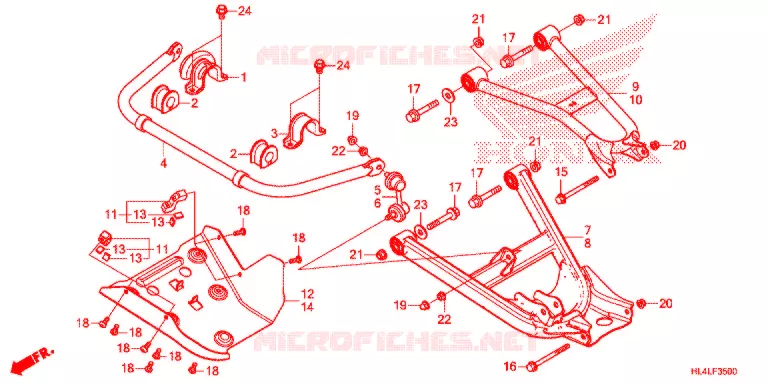 TRIANGLES - BARRE ANTI ROULIS Honda ATV 1000 PIONEER 2020  SXS1000M3PL