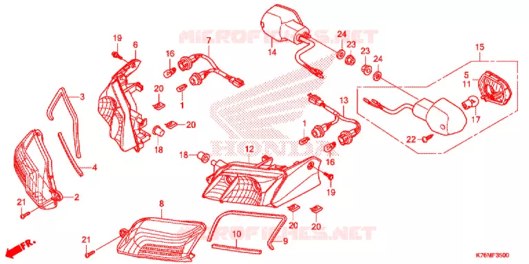 CLIGNOTANT Honda MOTO 110 EX5 2018  NBC110MCDK