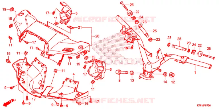 GUIDON - CARENAGE Honda MOTO 110 EX5 2019  NBC110MDFK