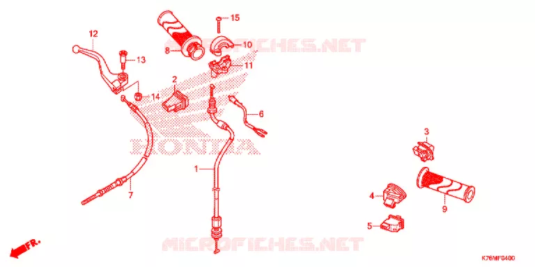 LEVIER DE GUIDON - CABLE - COMMODO Honda MOTO 110 EX5 2018  NBC110MDFK