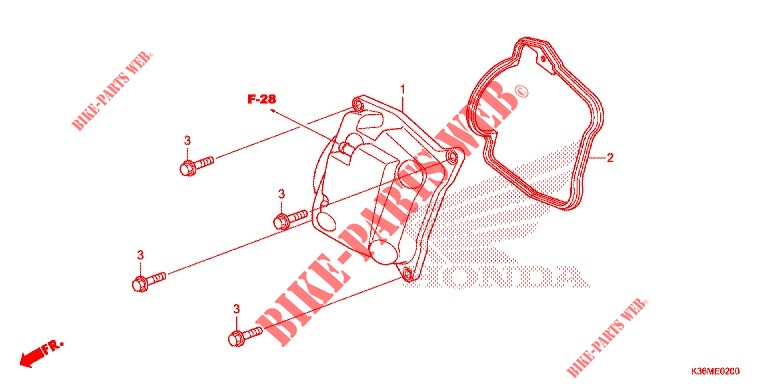 COUVRE CULASSE pour Honda PCX 150 de 2015