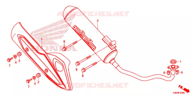 SILENCIEUX D'ECHAPPEMENT Honda SCOOTER 150 PCX 2015  WW150F