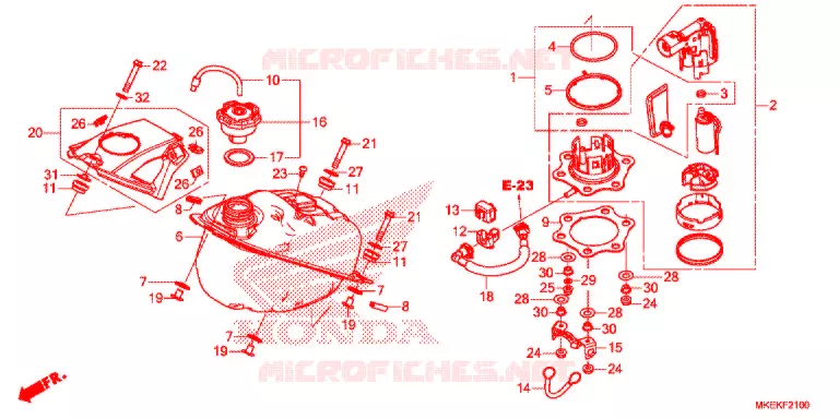 RESERVOIR A CARBURANT (CRF450R/RWE) Honda MOTO 450 CRF 2019  CRF450RWEK