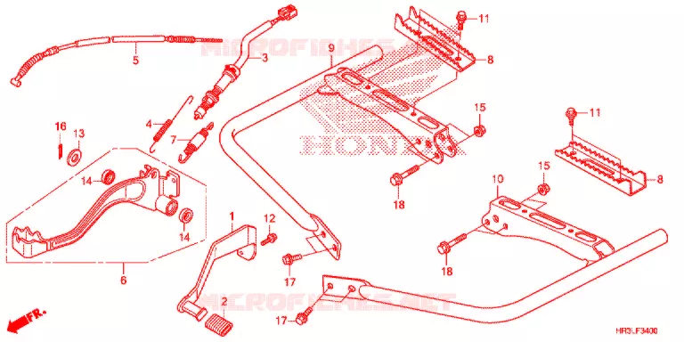 PEDALE - REPOSE PIED Honda ATV 420 FOURTRAX 2020  TRX420FA2L