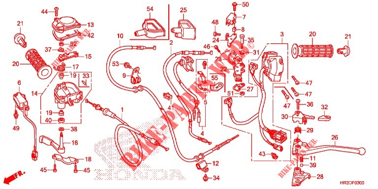 LEVIER DE GUIDON   CABLE   COMMODO pour Honda FOURTRAX 420 4X4 Manual Shift de 2020
