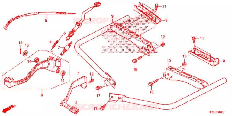 PEDALE - REPOSE PIED Honda ATV 420 FOURTRAX 2020  TRX420TM1L