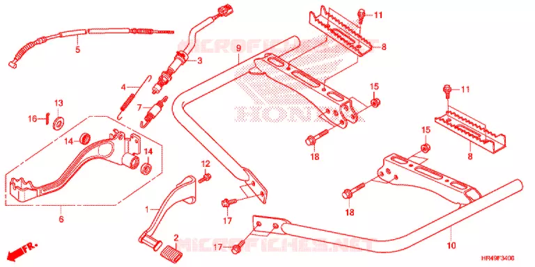 PEDALE - REPOSE PIED Honda ATV 520 FOURTRAX 2020  TRX520FM1L