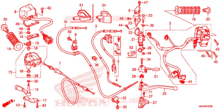 LEVIER DE GUIDON - CABLE - COMMODO Honda ATV 520 FOURTRAX 2023  TRX520FM1L