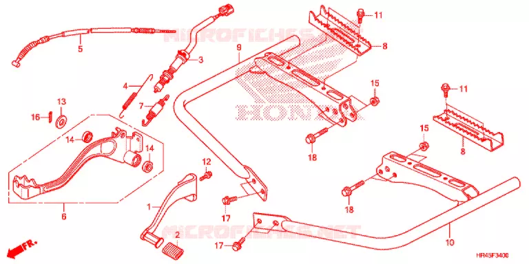 PEDALE - REPOSE PIED Honda ATV 520 FOURTRAX 2024  TRX520FM1L
