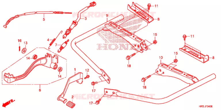 PEDALE - REPOSE PIED Honda ATV 420 FOURTRAX 2020  TRX420FM1L