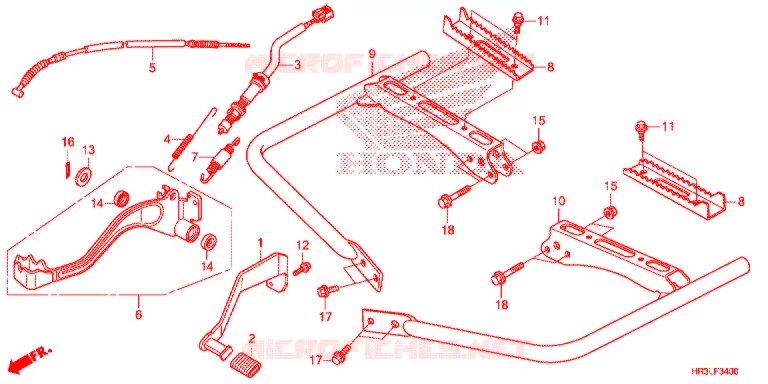 PEDALE - REPOSE PIED Honda ATV 420 FOURTRAX 2020  TRX420FM2L