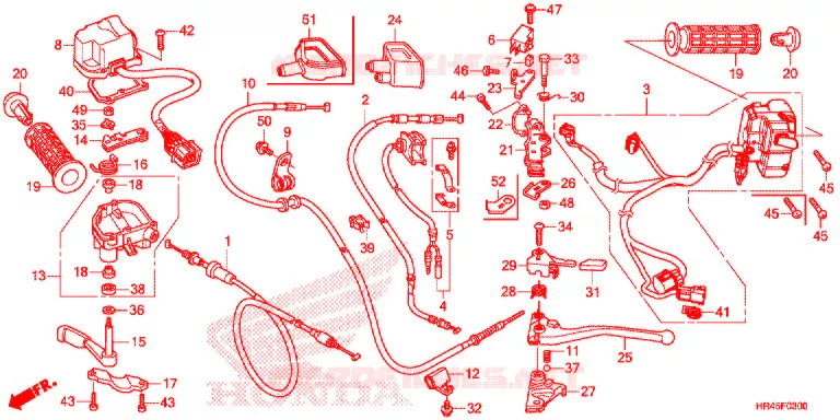 LEVIER DE GUIDON - CABLE - COMMODO Honda ATV 520 FOURTRAX 2020  TRX520FM2L