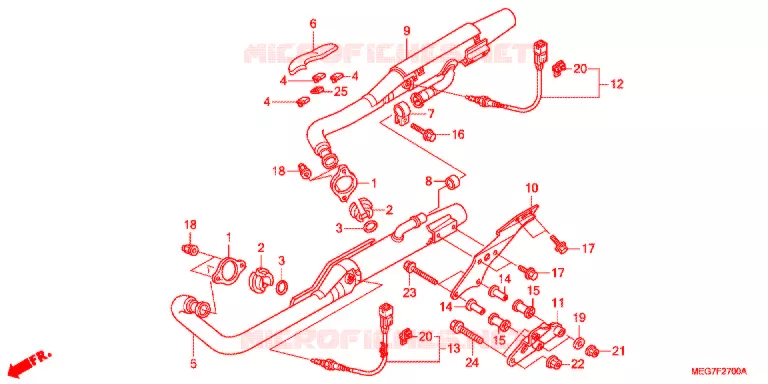 SILENCIEUX D'ECHAPPEMENT (VT750C2B/C2S/CS/C/CA) Honda MOTO 750 SHADOW 2012  VT750C2SB